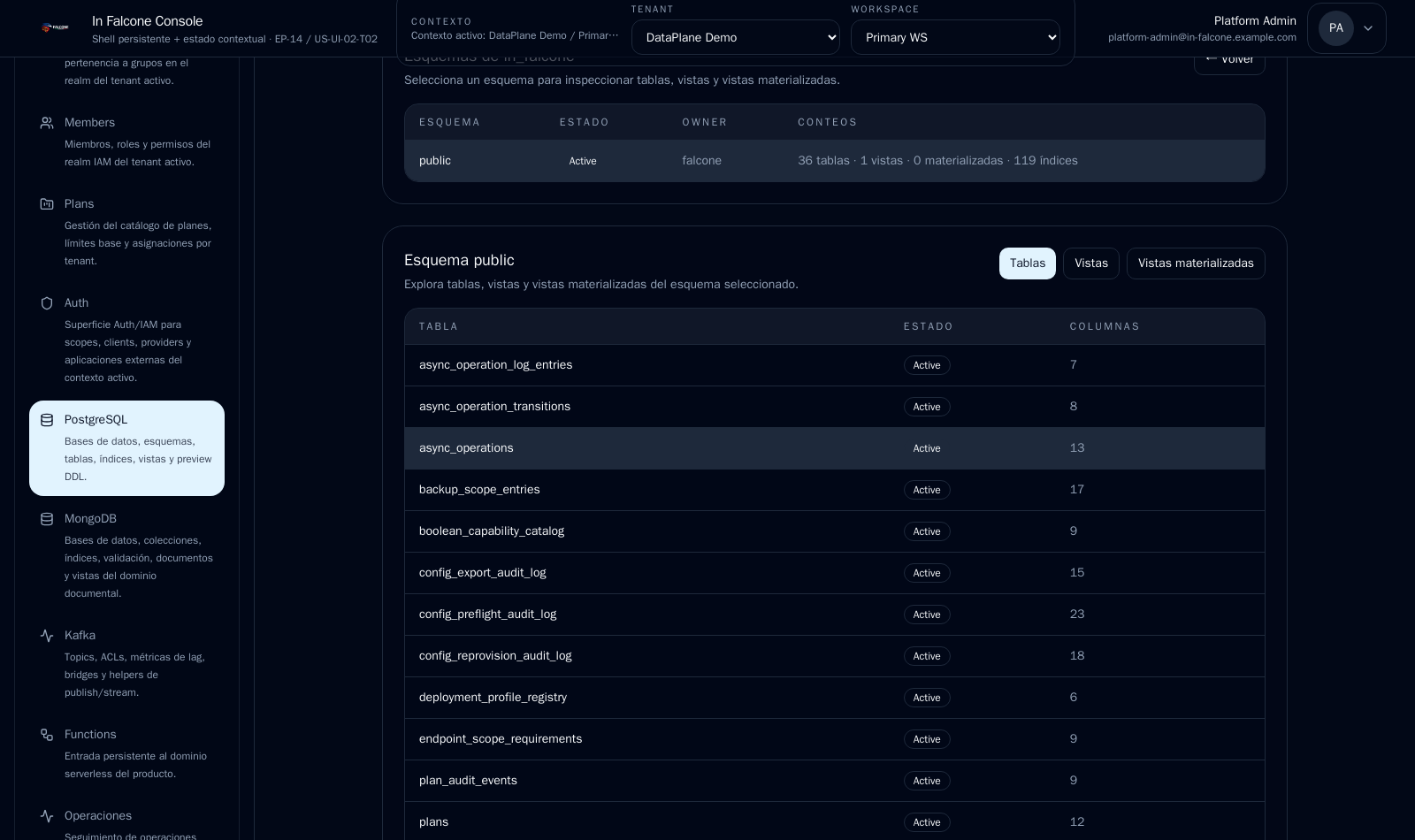 PostgreSQL table browser